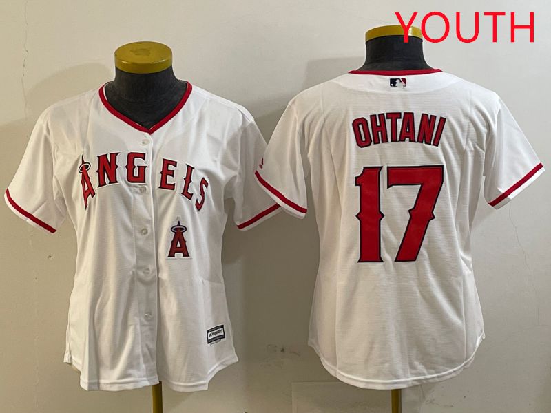 Youth Los Angeles Angels 17 Ohtani White Game 2025 Nike MLB Jersey style 3